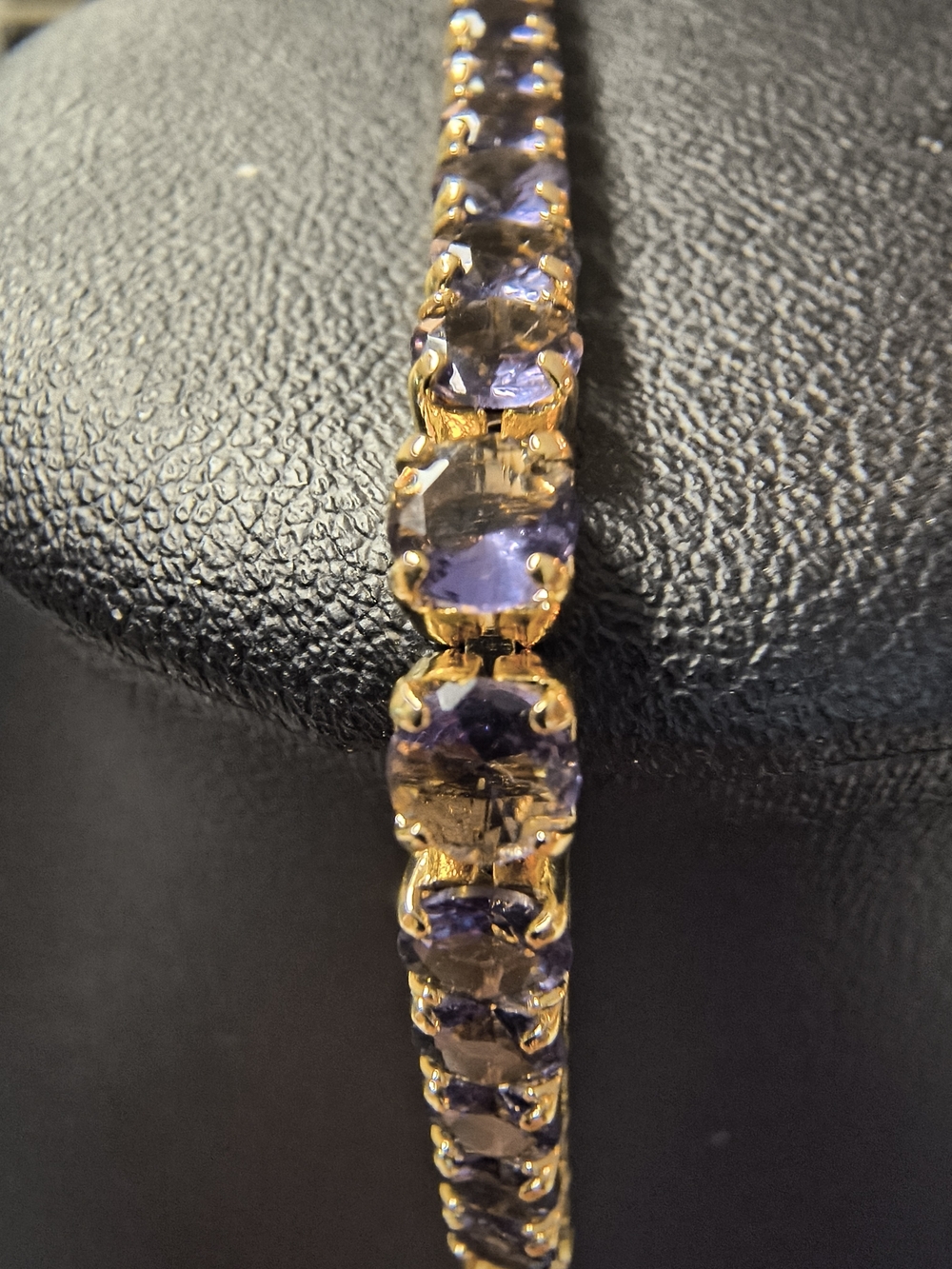 Gold-Plated Purple Stone Tennis Bracelet - Women Jewelry